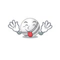 Cute cricket ball cartoon mascot style with Tongue out