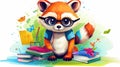 cute critter in education playful illustration