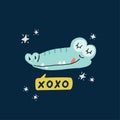 Cute crocodile head vector illustration Royalty Free Stock Photo