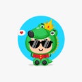 Cute crocodile mascot become king Royalty Free Stock Photo