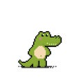 cute crocodile pixel images. Vector illustration of a cross stitch