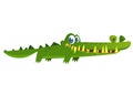 Cute crocodile. Vector character illustration isolated.