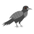 Cute crow. Cartoon forest animal. Vector illustration