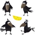 Cute Cartoon crow vector image