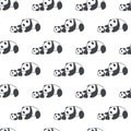 Cute Cuddly Panda Family Time Vector Seamless Pattern Royalty Free Stock Photo