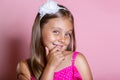 Cute cunning little girl .Closeup headshot. Royalty Free Stock Photo