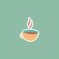 Cute cup of tea or coffee sticker