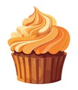 Cute cupcake illustration, baked sweet icon