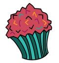Cute cupcake, vector illustration
