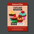 Cute cupcakes brochure template