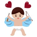 Cute cupid with arrow celebration valentine