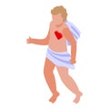 Cute cupid icon isometric vector. Love bow Royalty Free Stock Photo