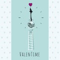 Cute Cupid. Illustration. Valentine Card.