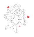 Cute cupid line art Contemporary love design Royalty Free Stock Photo