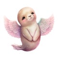 Cute Cupid Puppies Valentine watercolor character in love