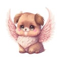 Cute Cupid Puppies Valentine watercolor