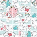 Cute cupid puzzle pattern.