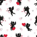 Cute Cupids seamless pattern. Royalty Free Stock Photo