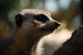 A cute and curious meerkat on the lookout Generative AI