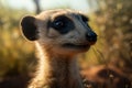 A cute and curious meerkat on the lookout Generative AI