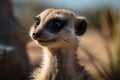 A cute and curious meerkat on the lookout Generative AI