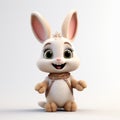 Cute 3d Bunny Cartoon Character With Childlike Innocence