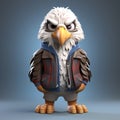 Cute 3d Cartoon Eagle In Urban Clothes - Kevin Hill Inspired