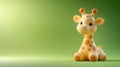 Cute 3D Cartoon Giraffe on Green Background Royalty Free Stock Photo