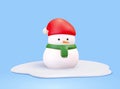 Cute 3d Christmas snowman