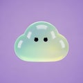 Cute 3D Cloud Character with Simple Eyes Royalty Free Stock Photo