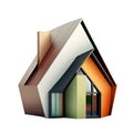 Cute 3d icon house symbol. Real estate, mortgage, loan concept. Cartoon minimal pastel color style on Isolated Transparent png