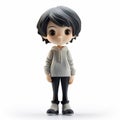 Cute 3d Model Of Black Boy Cartoon Character With Limited Color Range