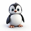 Cute 3d Penguin Illustration On White Background