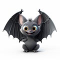 Cute 3d Pixar Bat With Big Eyes And Yellow Wings