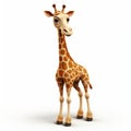 Cute 3d Pixar Giraffe On White Background