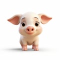 Cute 3d Pixar Style Pig Baby Cartoon Illustration