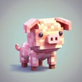 Cute 3d Pixel Piggy: Mosaic-inspired Realism For Minecraft