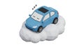 Self-Driving Car Sleeping on Cloud, Autonomous Vehicle Concept Royalty Free Stock Photo