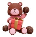 Cute 3D rendering bear Royalty Free Stock Photo