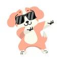 Cute dabbing Dog cartoon vector