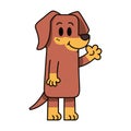 vector cute dachshund cartoon illustration isolated