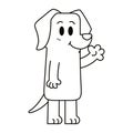 vector cute dachshund cartoon illustration isolated