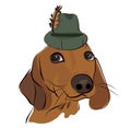 Cute Dachshund Dog with a Hat