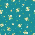Cute daisies ditsy seamless pattern
