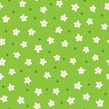 Cute daisies drawn by hand. Cartoon floral seamless pattern.