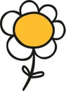 Cute daisy flower hand drawn