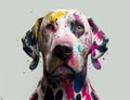 A cute dalmatian dog with distinctive multicolor fur pattern. Generative ai Royalty Free Stock Photo