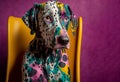 A cute dalmatian dog with distinctive multicolor fur pattern. Generative ai Royalty Free Stock Photo