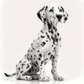 Dalmatian Dog Isolated White. Generative AI Royalty Free Stock Photo