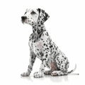 Dalmatian Dog Isolated White. Generative AI Royalty Free Stock Photo